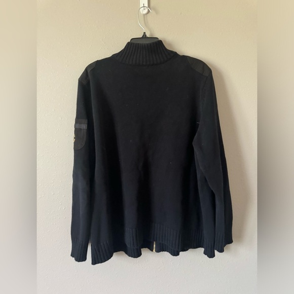 Ralph Lauren Black Cotton Knit Jacket Estimated XL - Picture 2 of 5